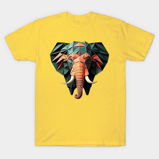 Origami Elephant T-Shirt by Roqson